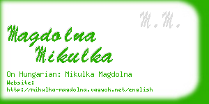 magdolna mikulka business card